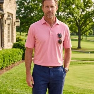 Classic Pink Polo Shirt for Men